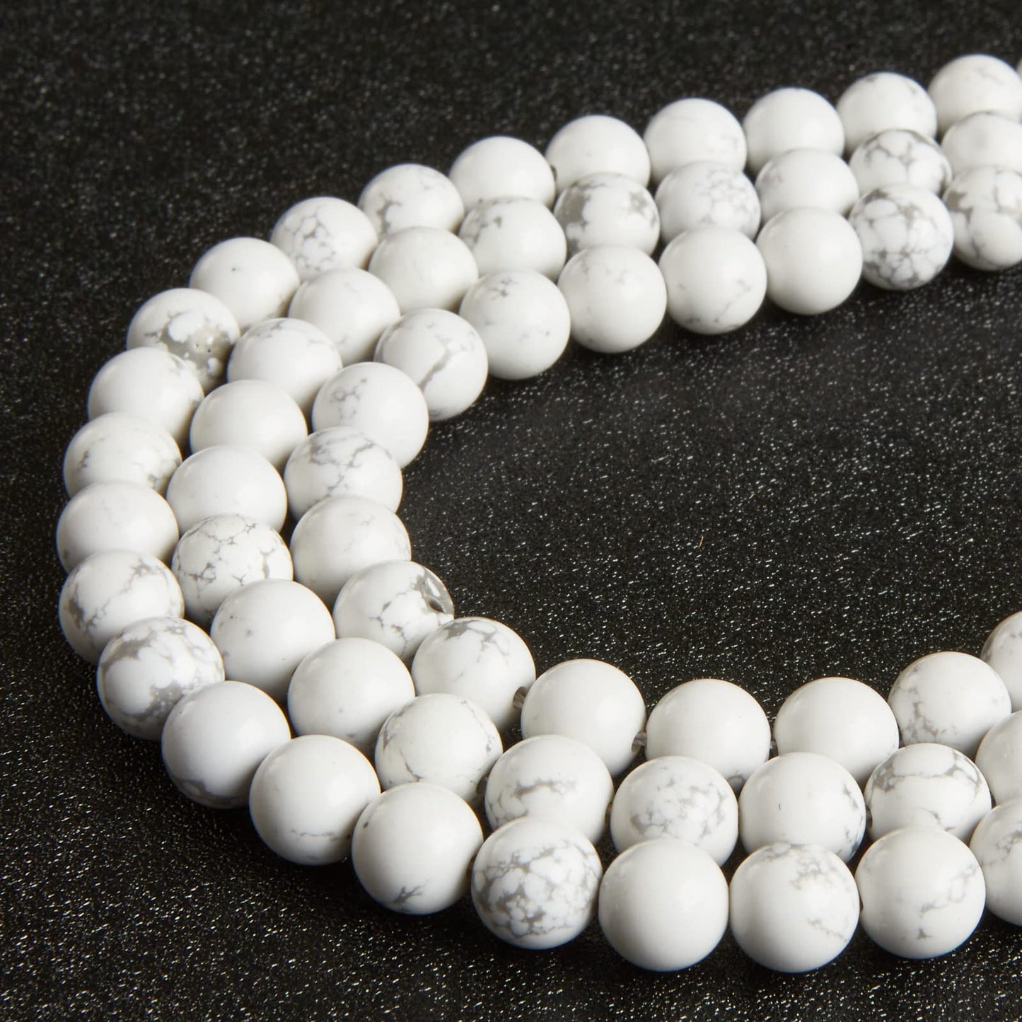 60pcs 6mm Howlite Beads Natural Gemstone Beads Round Loose Beads for Jewelry Making
