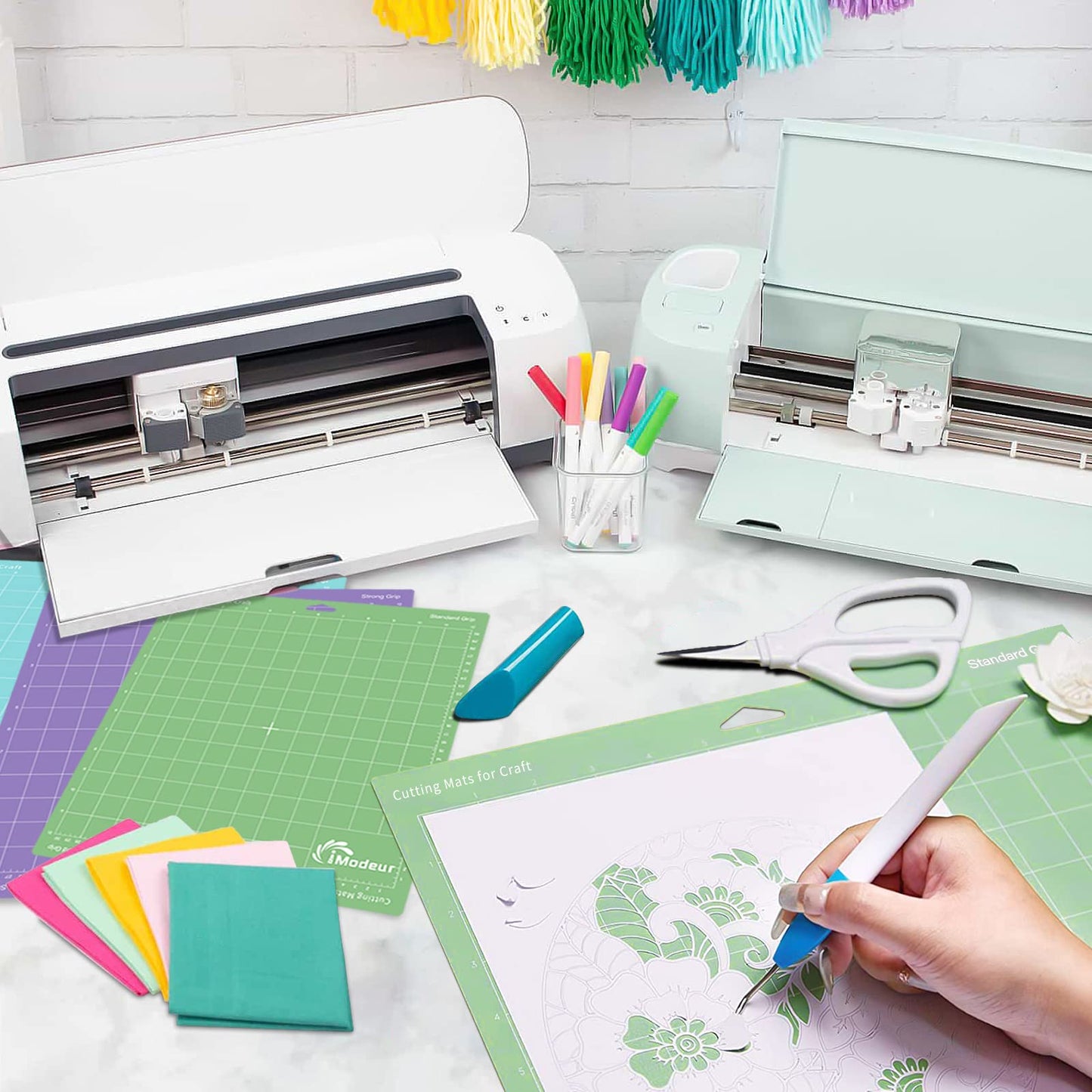IModeur 10 Pack Cutting Mats -12"x12" Cutting Mats for Cutting machine Accessories - Mats for Explore Air 2/ Maker 2/3