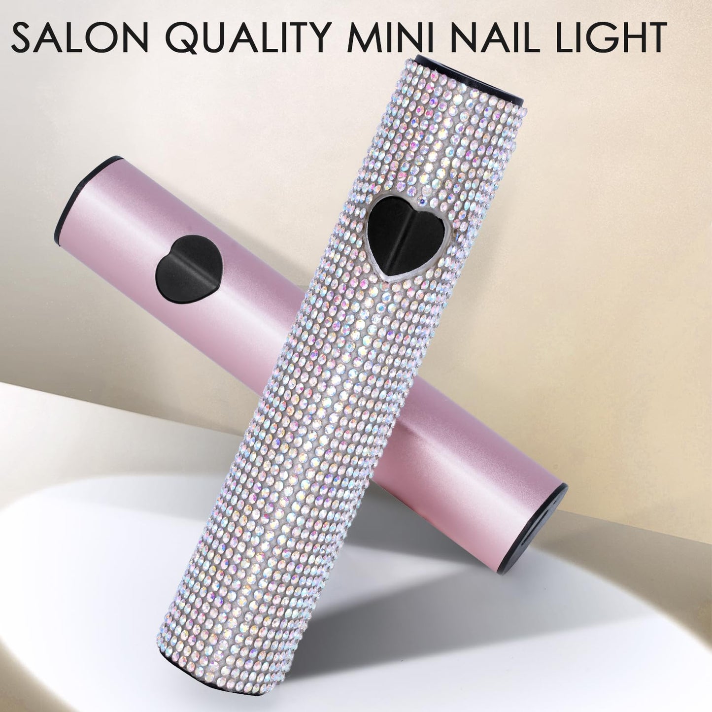 Linssy 10W Handheld UV Light for Gel Nails Mini Nail Lamp with USB Rechargeable Flash Cure Lamp Art for Gel Polish, 3D Nail Art & Home Use (Pink)