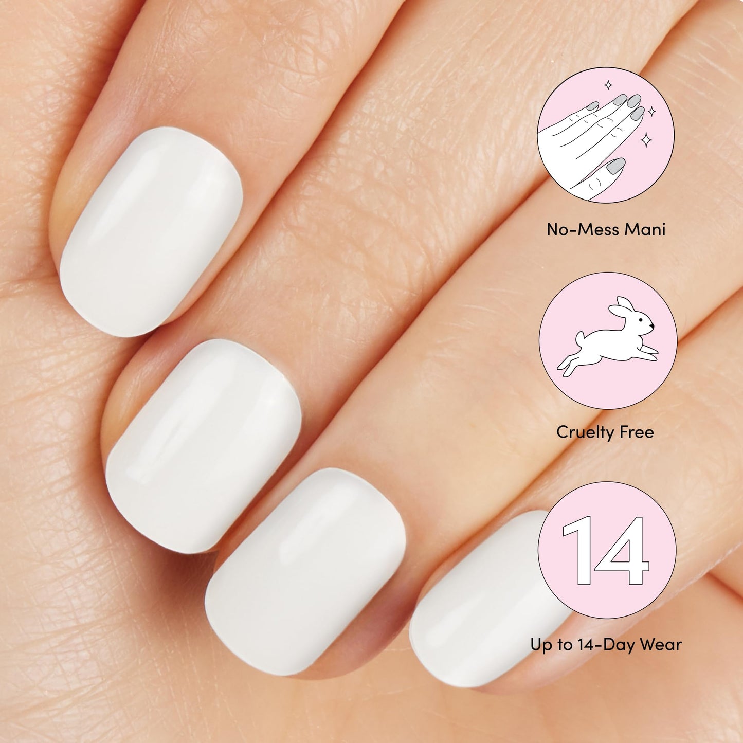 Dashing Diva Glaze Nail Starter Kit - Daikon - Long Lasting, Chip Resistant, Semi-Cured Gel Nail Strips - 7-Piece Manicure Set with 32 Strips and Mini LED Lamp