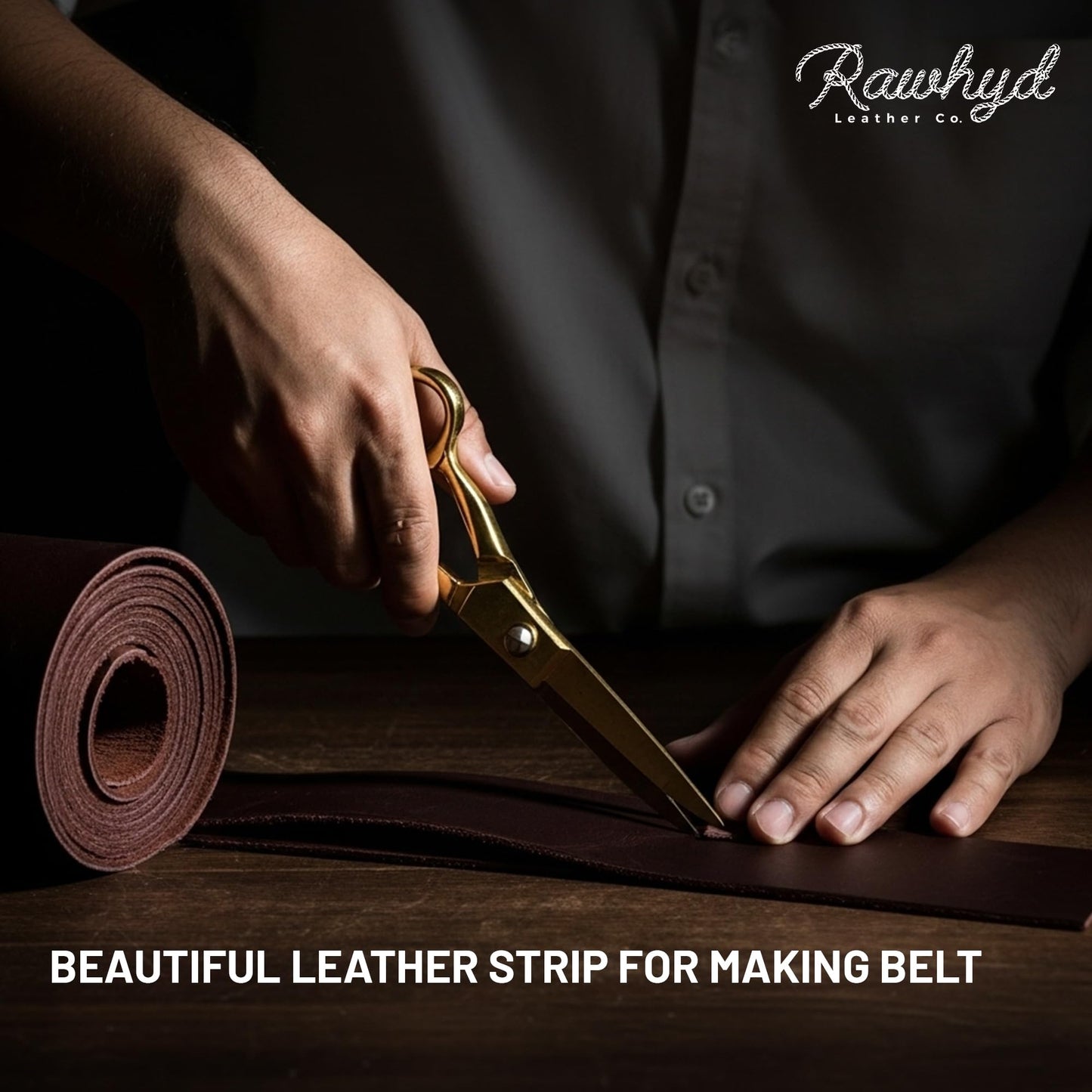 Genuine Buffalo Leather Strap for Crafts - Handcrafted Durable Full Grain Leather Roll - Leathercraft Accessories for Bracelet Making, Belt Making Supplies, Keychains, Dog Collars, & More (1” x 60”)
