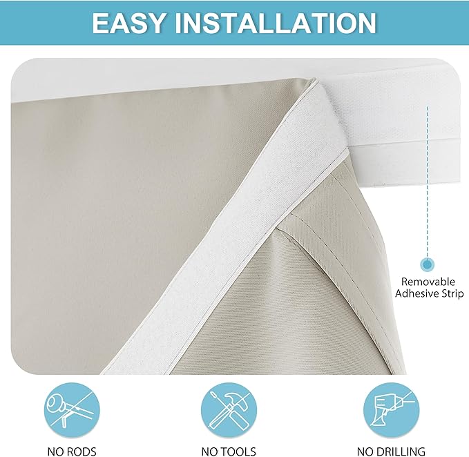 RYB HOME Sidelight French Door Curtains, Privacy Half Window Curtains Thermal Insulate Covering for Patio/Glass/Front Door, W 12 x L 72 inches, Natural, 1 Panel