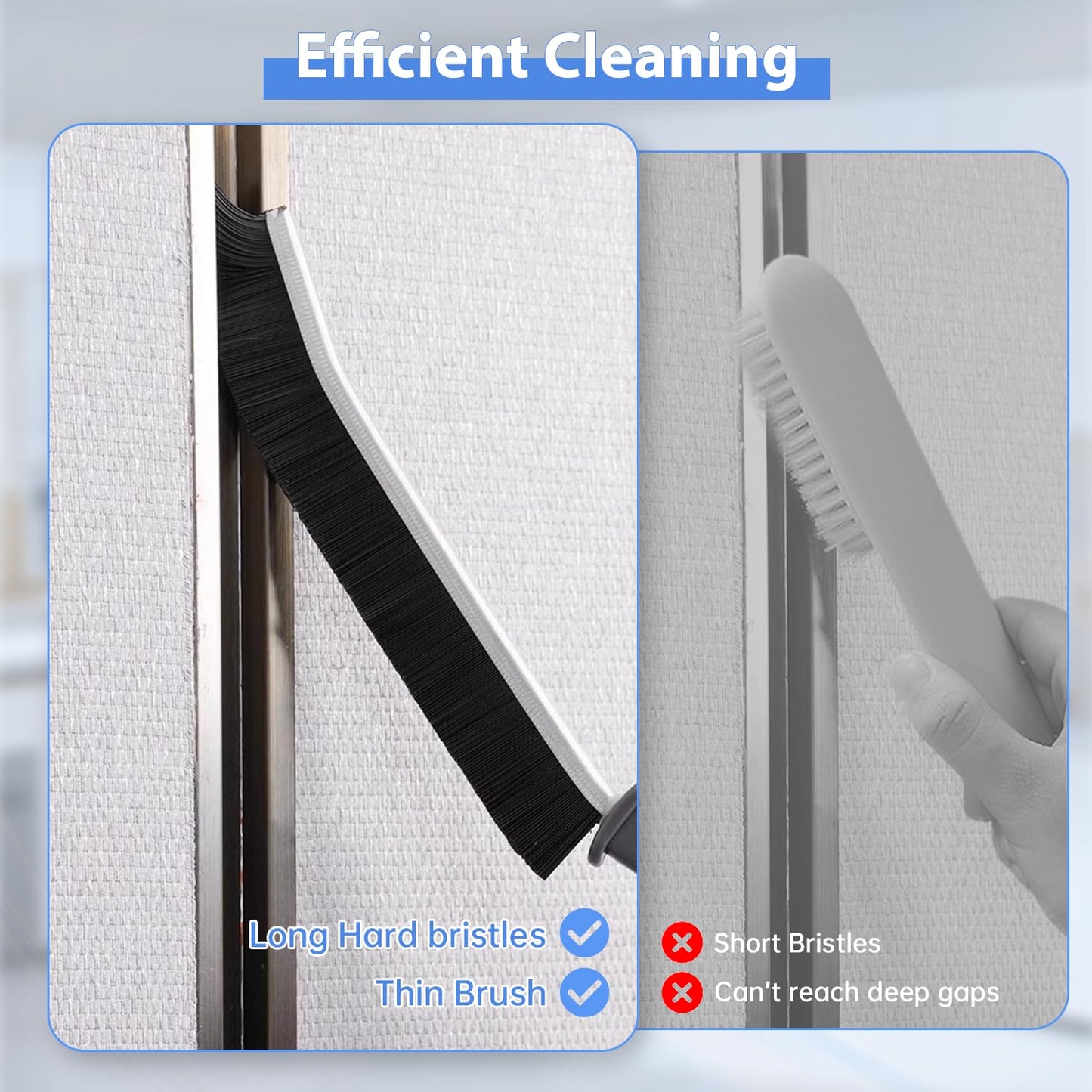 PUFTEM Crevice Cleaning Brush, Hard Bristle Multifunctional Cleaning Brush Tool, Gap Scrub Brush, Cleaning Tools for Narrow Gaps, Grout, Tile Seams, Window Tracks, Car Vents, 3PCS (6)