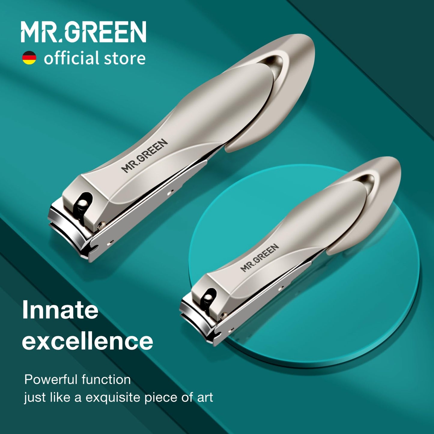 MR.GREEN Nail Clippers Stainless Steel Anti Splash Fingernail Cutter Manicure Tools Bionics Design Pedicure Scissor Nail Trimmer (Nail Clipper (Large)+Nail File)