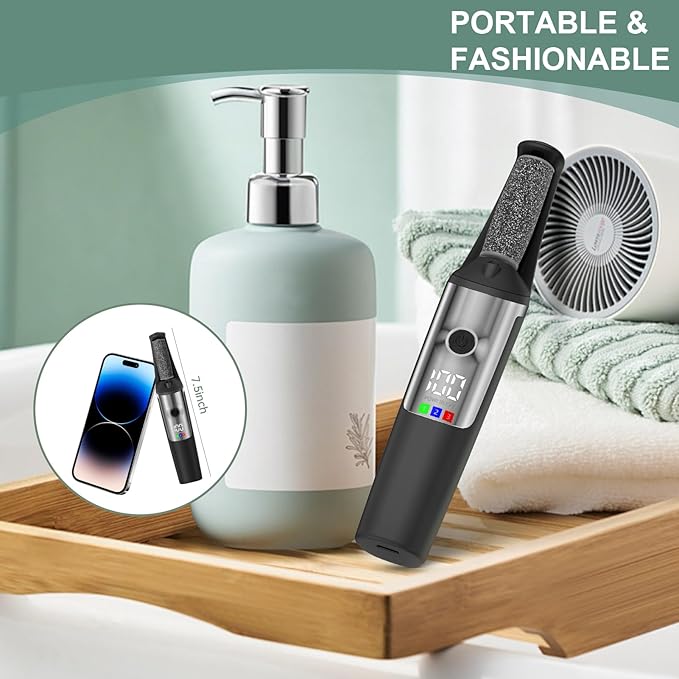 Electric Foot Callus Remover,Smooth Pedicure Wand Rechargeable Electric Foot File,Professional Pedicure Tools for Dry, Dead, Cracked, Hard Skin, at Home Feet Spa Care Kit for Men & Women