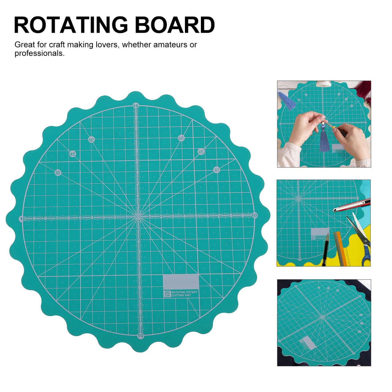 IMIKEYA Rotating Cutting Mat for Quilting - Self-Healing Rotary Mat Ideal for Sewing and Craft Projects Durable and Lightweight Design for DIY Lovers