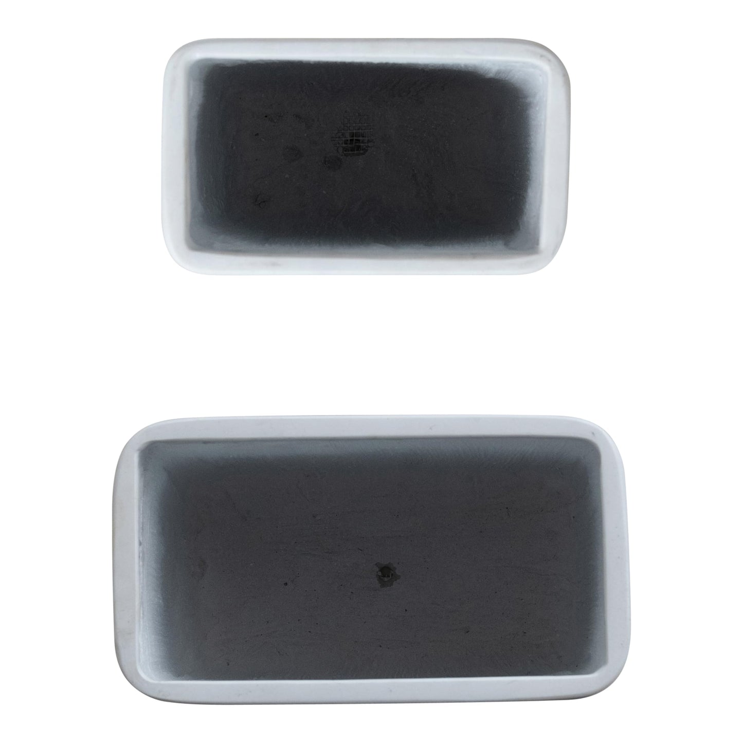 Creative Co-Op 2-Piece Cement Composite Square Planters, White