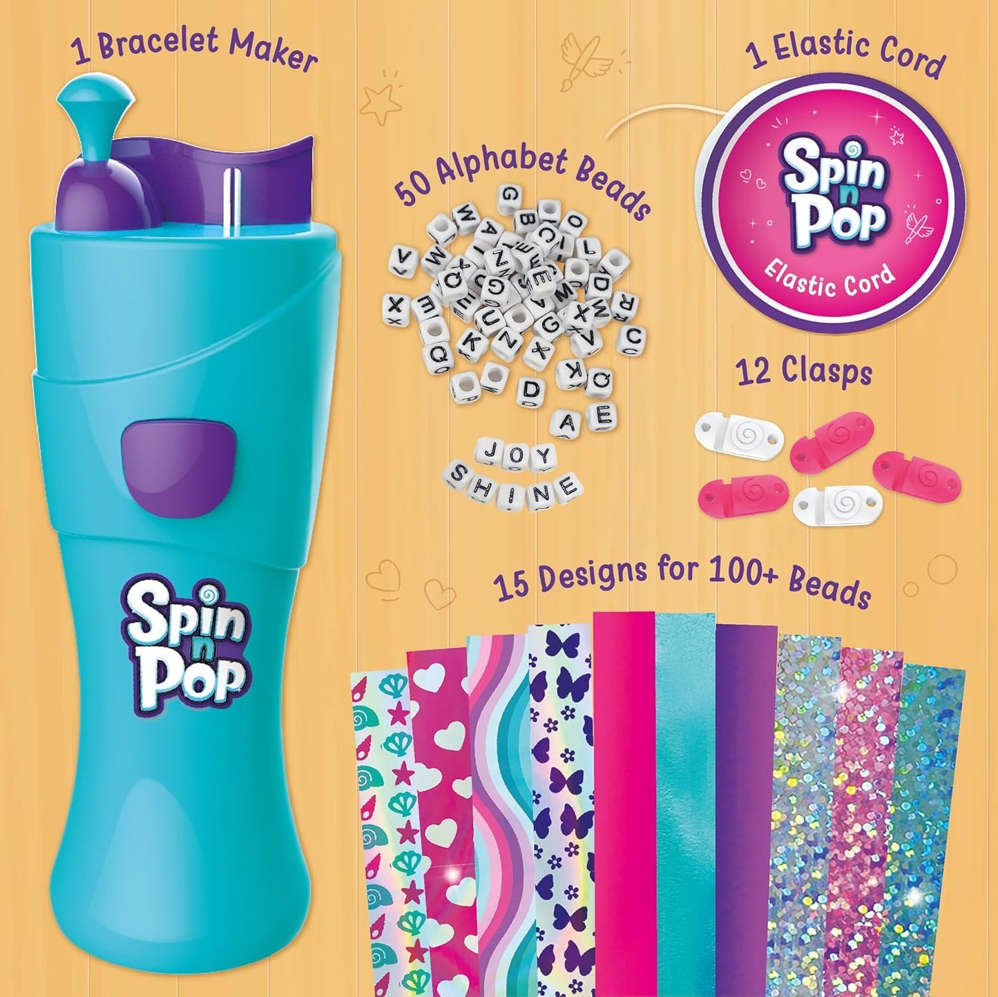 Imagimake Spin n Pop DIY Bracelet Making Kit | Make 10 Friendship Bracelets | Cool Birthday Gift for Tween & Teen Girls | Creative Art & Craft Kits for Kids Age 8,9,10,11,12