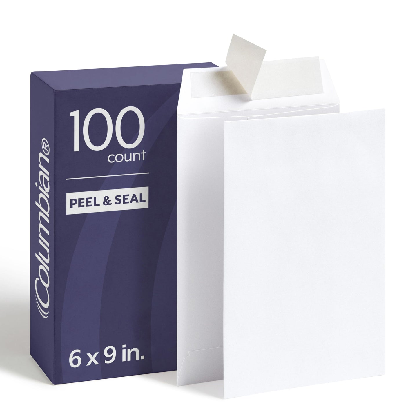 Columbian 6 x 9 Catalog Envelopes, 100 Pack, Catalog-Style with Self Seal Closure, Heavyweight 28 lb Paper, Self Sealing Envelopes for Mailing, Filing and Organizing, White