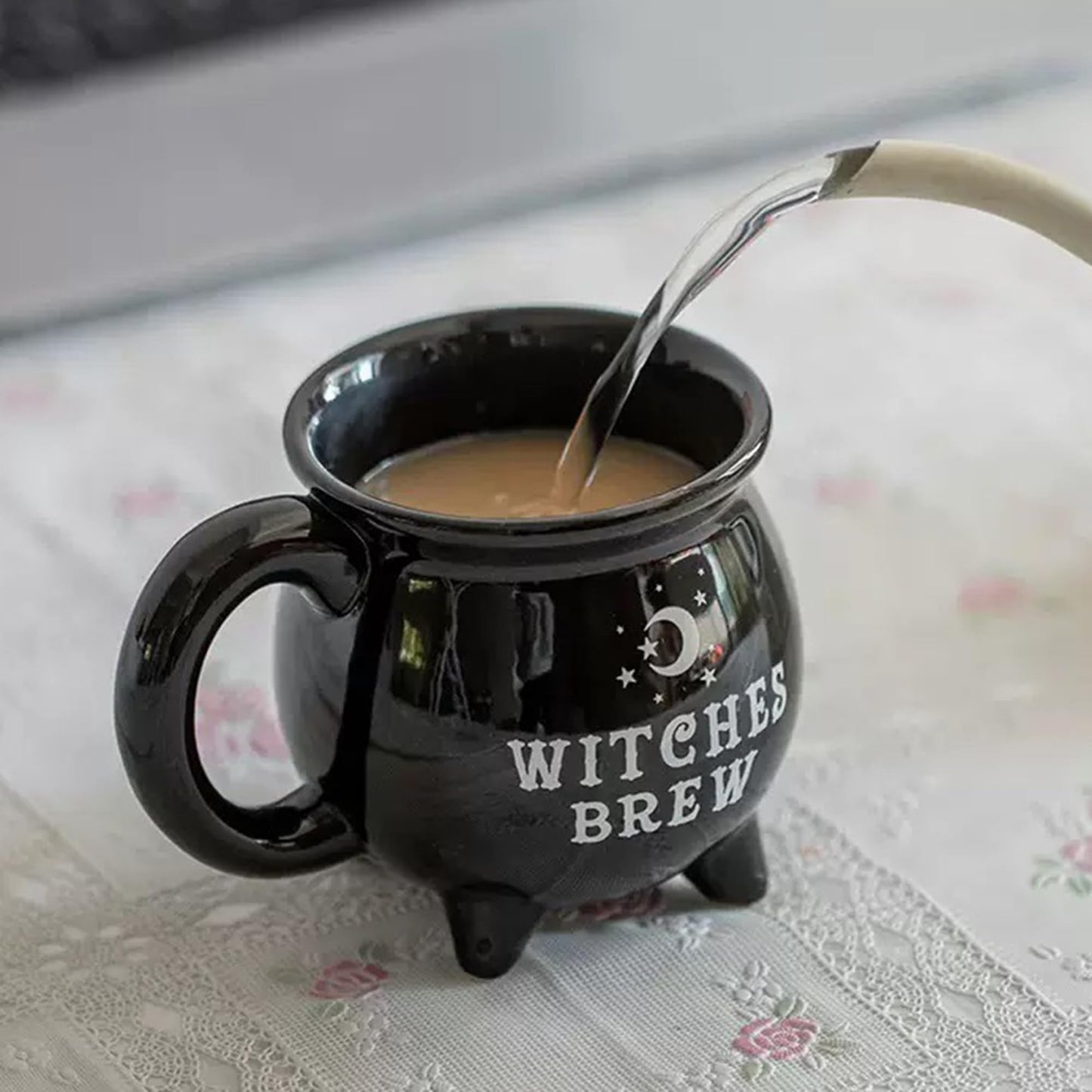 HOPOYGOS Ceramic Cauldron Mug - 12 oz Witches Brew Themed Coffee Cup, Microwave & Dishwasher Safe, Unique Magic Potion Mug for Tea, Coffee, Hot Chocolate, Fun Gift for Witchy & Fantasy Lovers