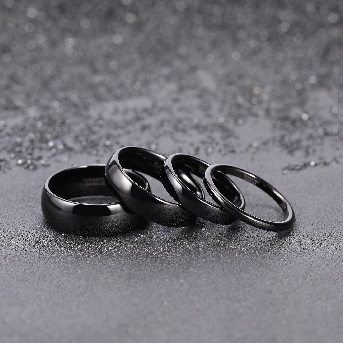 TRUMIUM 2mm Tungsten Rings for Women Men Thin Wedding Bands Engagement Promise Wedding Ring Beveled Edges Plain Domed Size 10