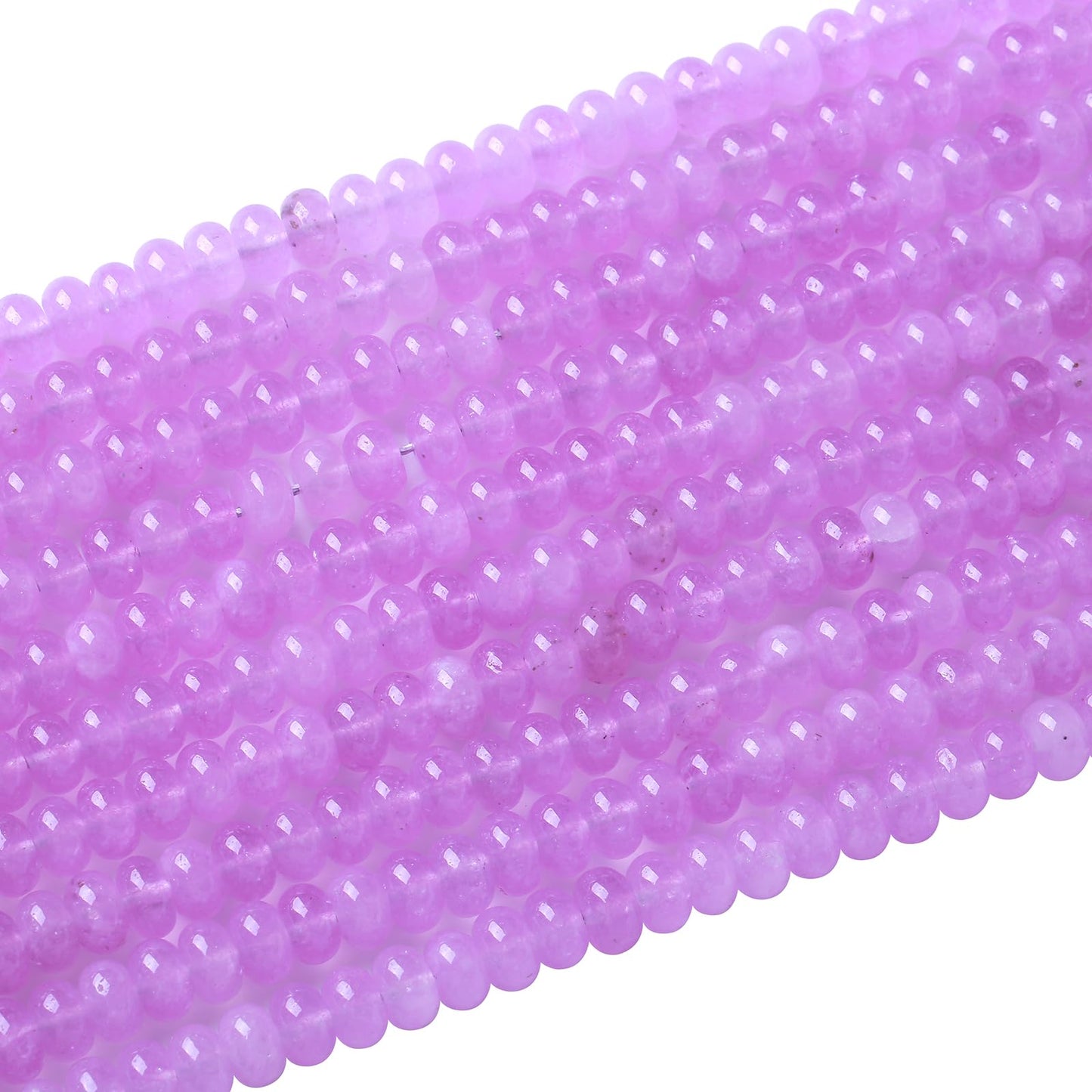 5x8mm 76pcs Lavender Amethyst Rondelle Spacer Loose Beads Abacus Disk Stone Round Loose Gemstone Beads for Jewelry Making DIY Bracelet Necklace