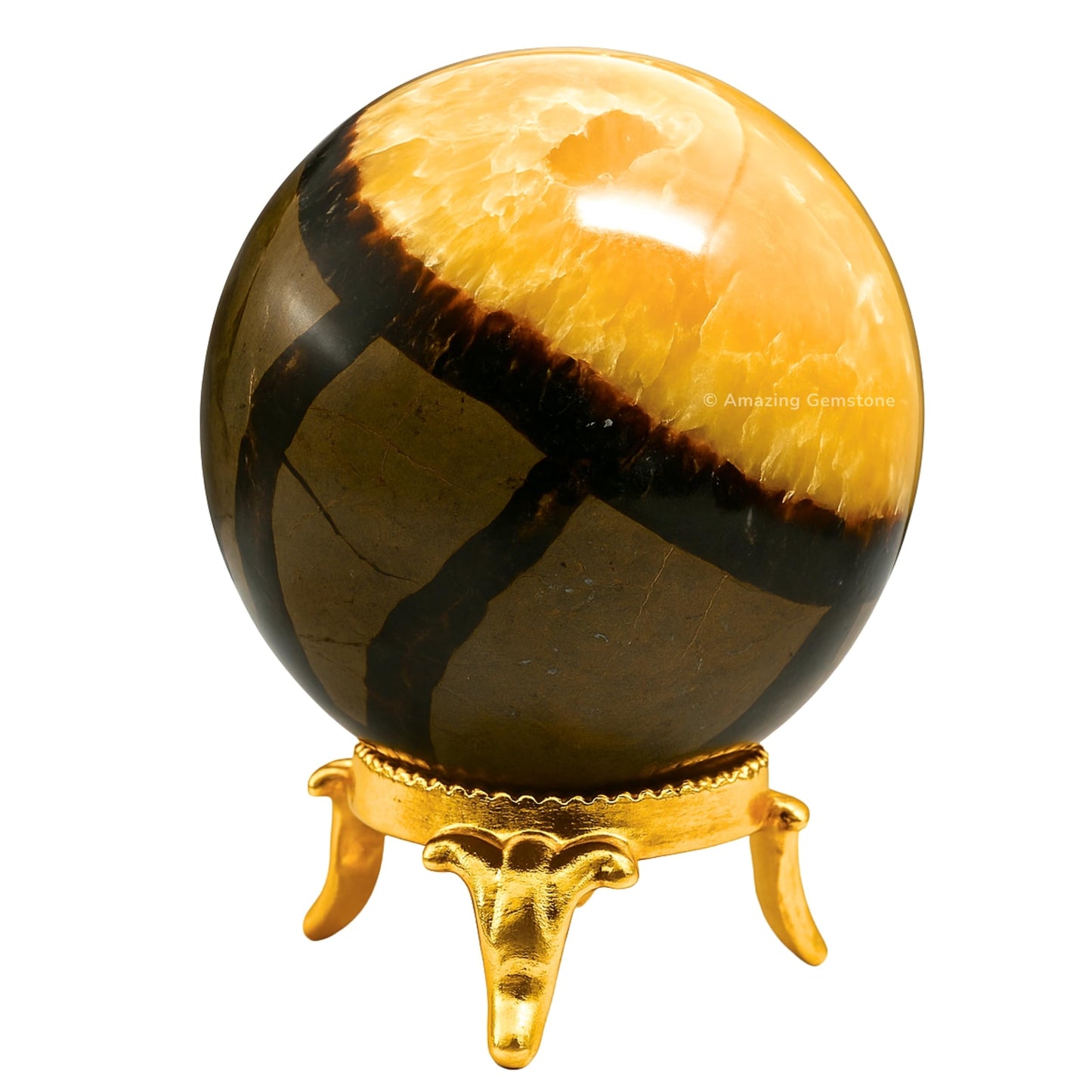Amazing Gemstone Septarian Crystal Ball with Stand - 2 Inches Crystal Sphere Meditation Balls for Witchcraft and Decorative Balls