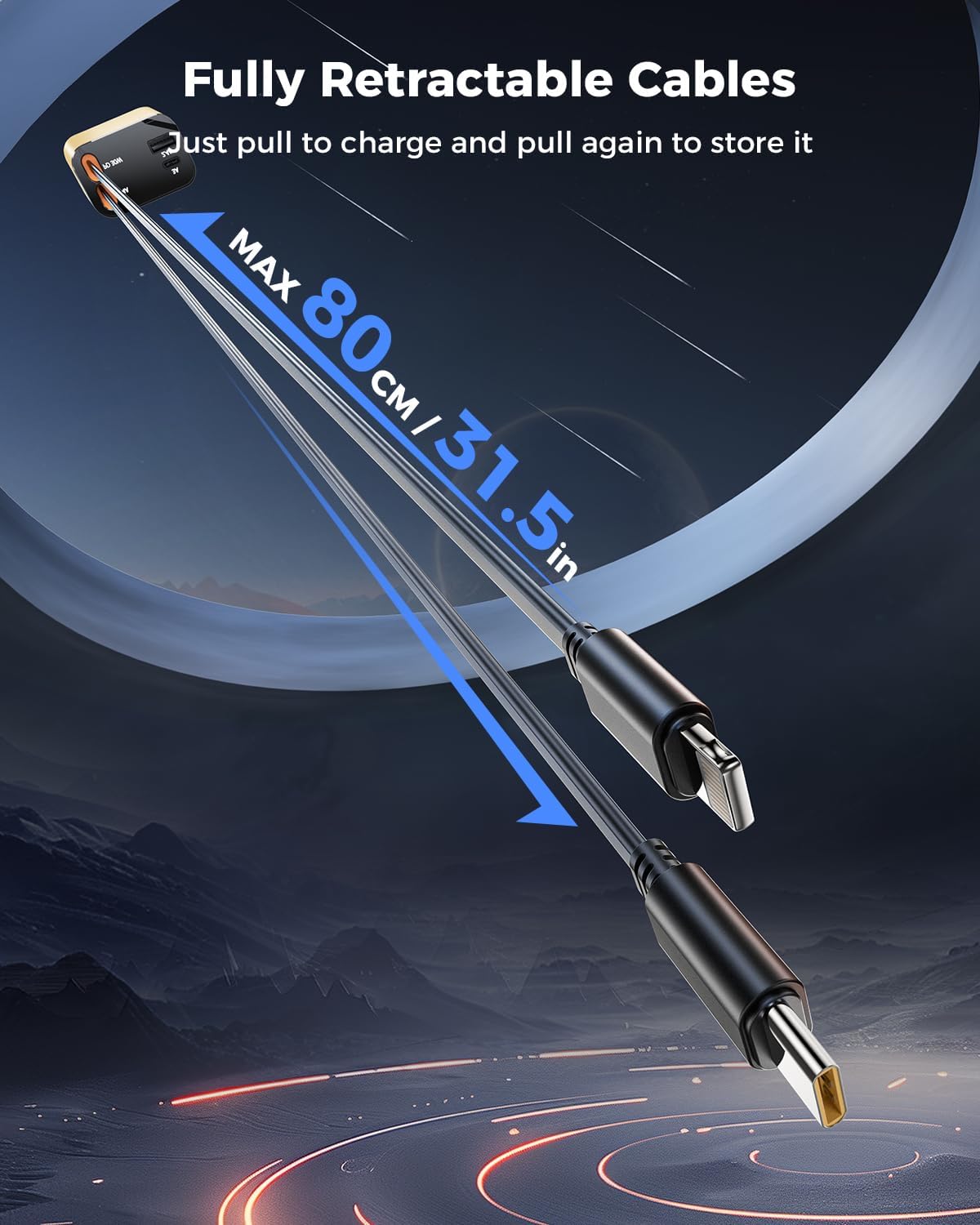 [2024 Upgraded] 4 in 1 Retractable Car Charger, SUPERONE Smaller Fast Car Phone Charger 69W with Cord, USB C and iPhone Car Charger Adapter, Compatible iPhone 15/15 Pro Max/14/13/12/11, Sumsung