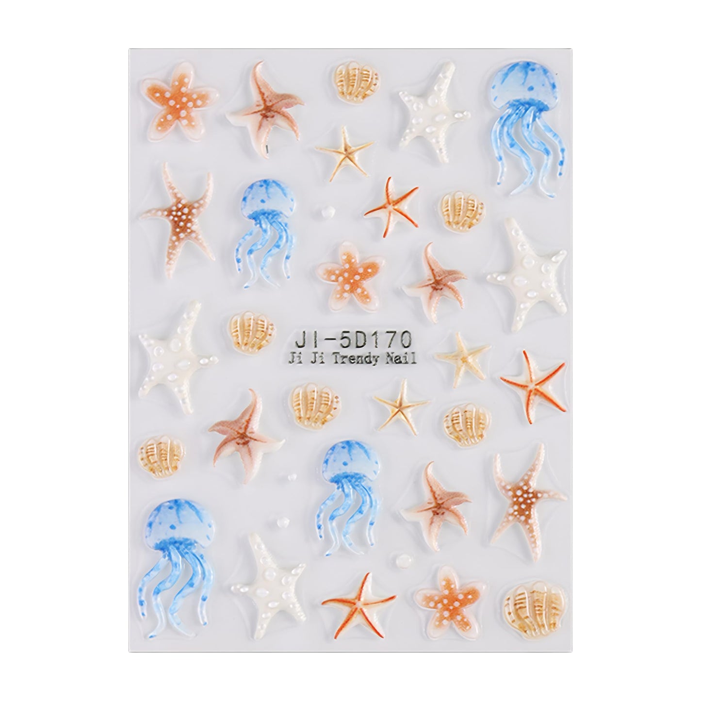 SIMAYKUWA Summer Ocean Nail Stickers | 3D/5D Ice Flower Press-on Designs | Waterproof Nail Art for Beach & Pool Parties | European & American Styles A Set of 3 Sheets