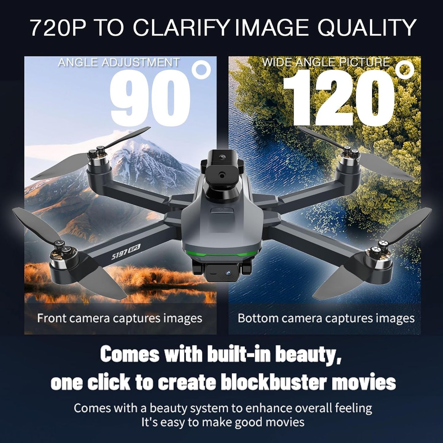 Drone with Camera 4k, HD Drones for Adults, Remote Controller with Screen,Foldable Portable Quadcopter, Obstacle Avoidance, Brushless Motor FPV