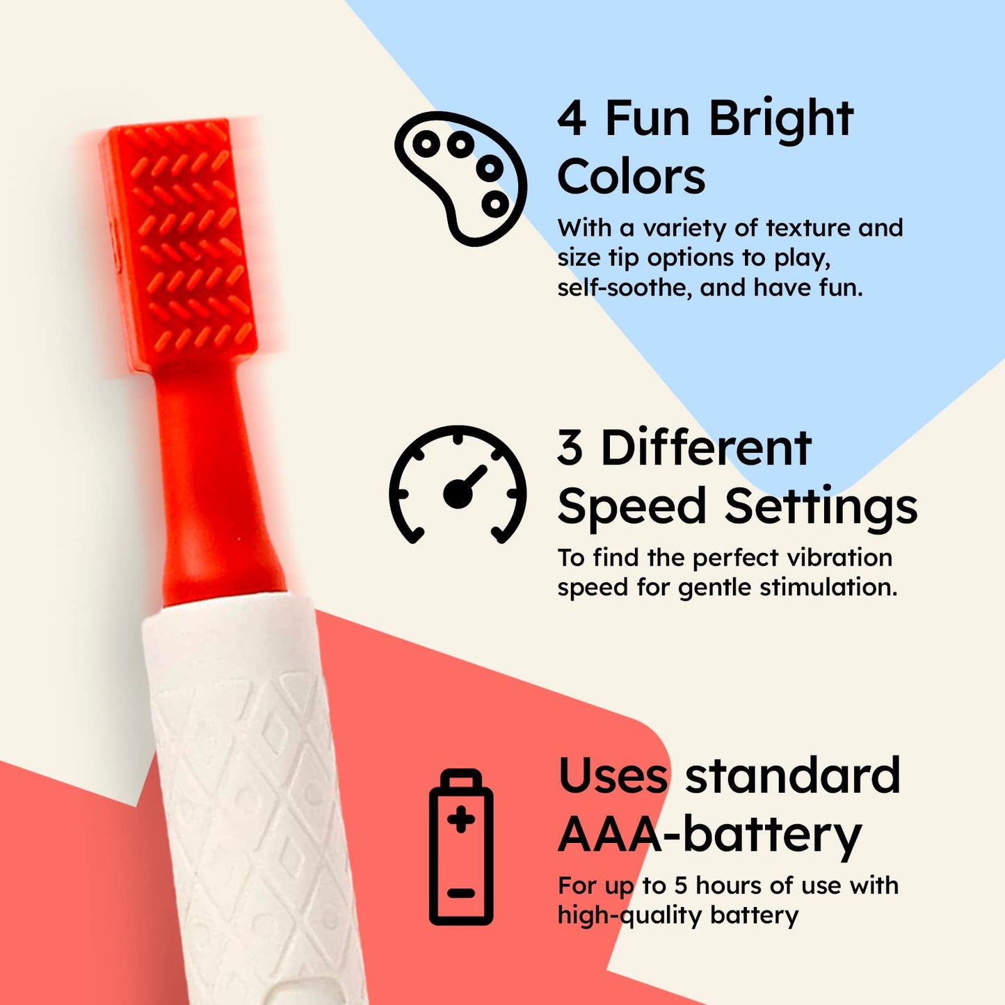 Gafly Therapens Oral Motor Therapy Tools Stimulate Speech and Feeding - Chewy Vibe Speech Therapy Toys Help Kids with Sensory Needs Chew & Relax - Oral Stimulator Kit Includes 4 Tips, Storage Pouch