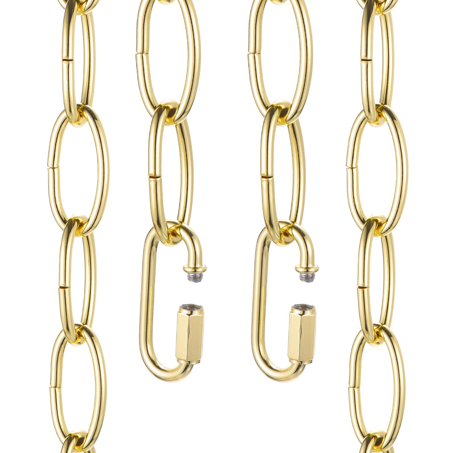 uxcell 3ft Lighting Hanging Chain, 3.8mm/0.15" Looping Metal Pendant Chandelier Chain Extension with 2 Quick Link Lock for Hanging Plant Pendant Chandelier Light Fixture, Light Golden