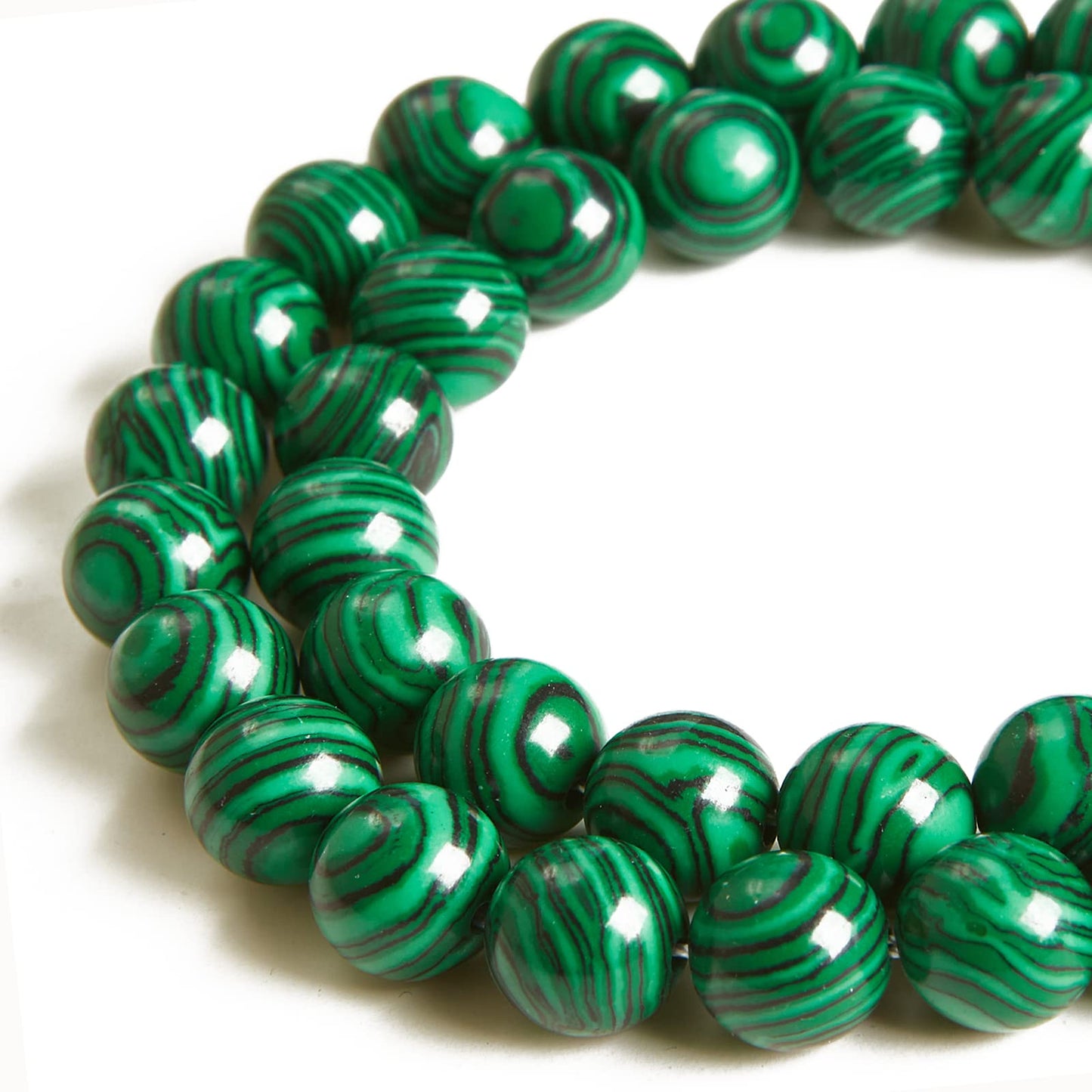 35pcs 10mm Natural Malachite Beads Gemstone Beads Round Loose Beads for Jewelry Making