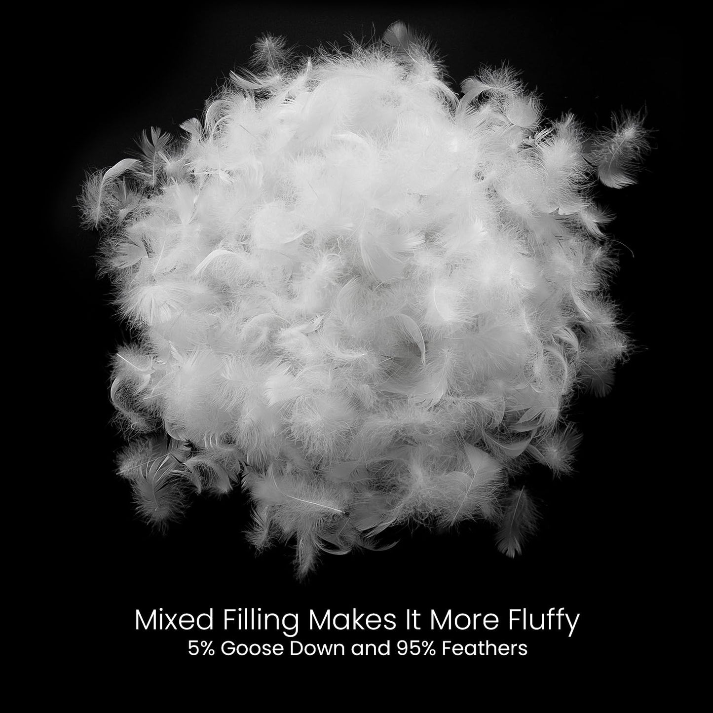 MOOX Down Feathers Pillow Stuffing Filling for DIY Projects Premium Natural 5/95 Goose Feather Down Soft Fluffy Perfect for Pillow Cushions Bedding Pillow Couch Dog Bed Upholstery Crafts (1.0, Pounds)