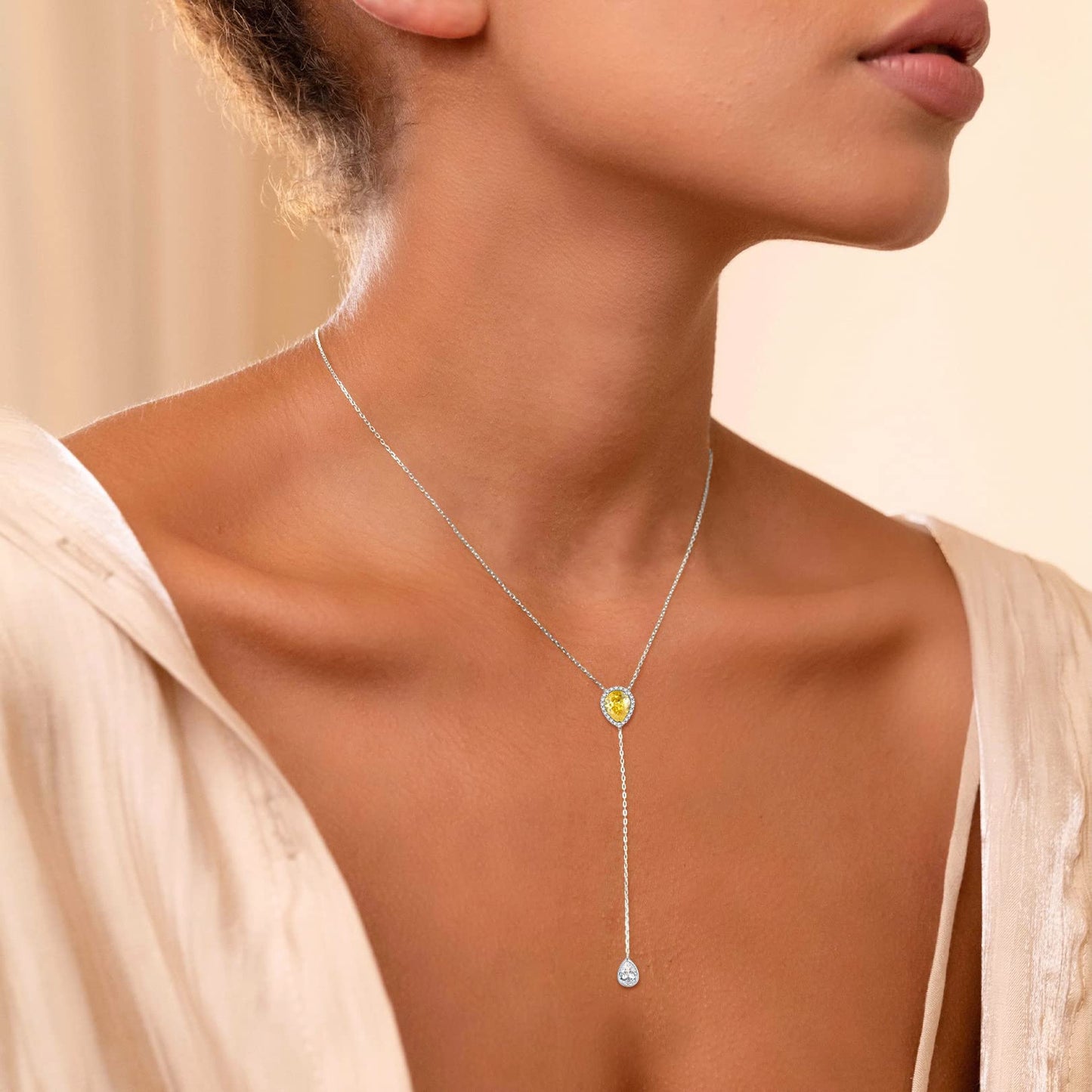 FOCALOOK November Birthstone Pendant Necklace for Women 925 Sterling Silver Birthday Long Necklaces