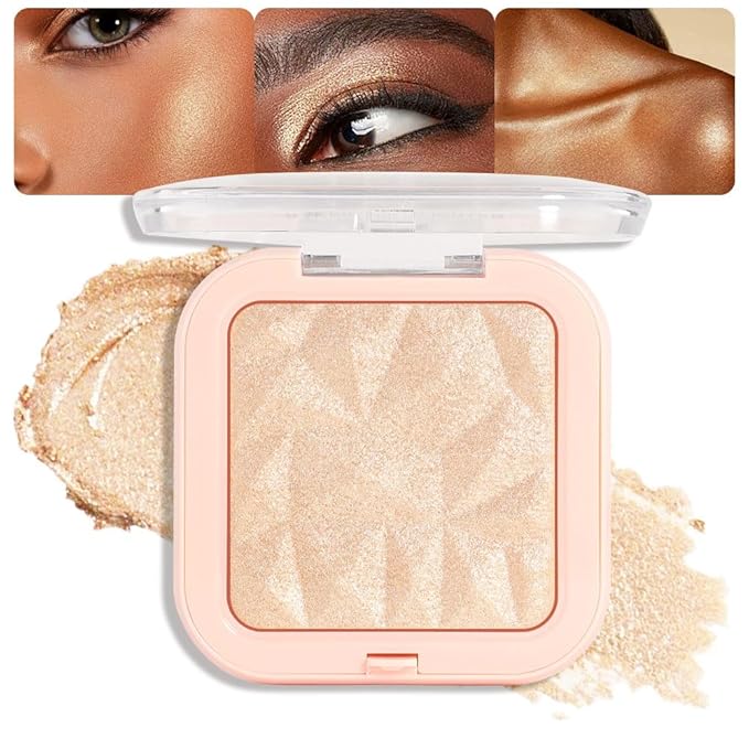 evpct Sun Glow Face Highlighter Makeup Shimmer Glitter Diamond Sparkly Highlighters Makeup Palette Powder for Face Body Cheek Skin iluminadores iluminador de jos maquillaje luminizers E03
