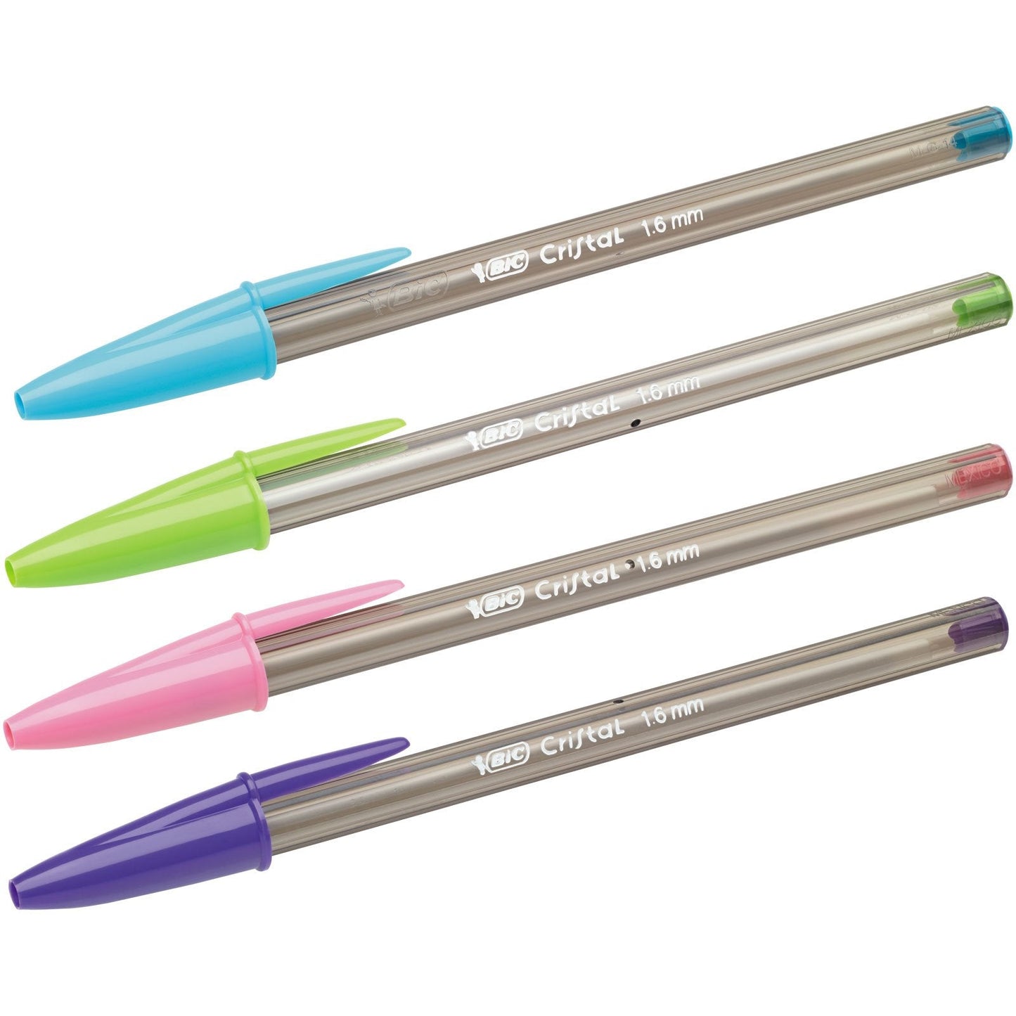 BIC Cristal Fun, Ballpoint Pens, Smudge-Proof Writing Pens and Wide Point (1.6 mm), Ideal for School, Purple Ink, Pack of 20
