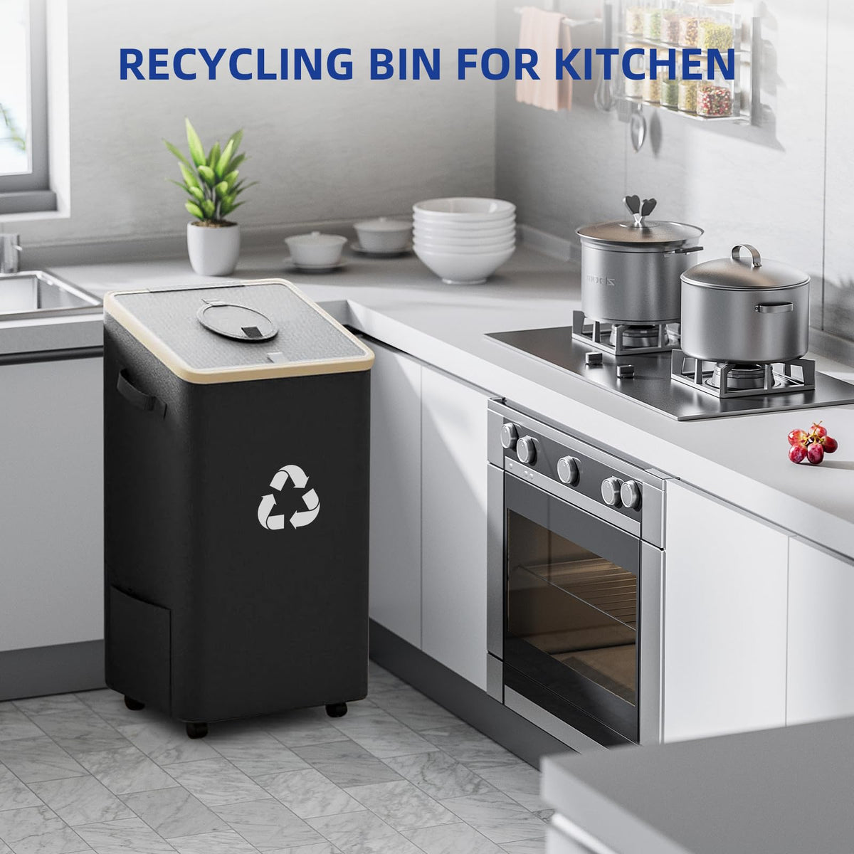 26 Gallon Kitchen Recycling Bin with Lid