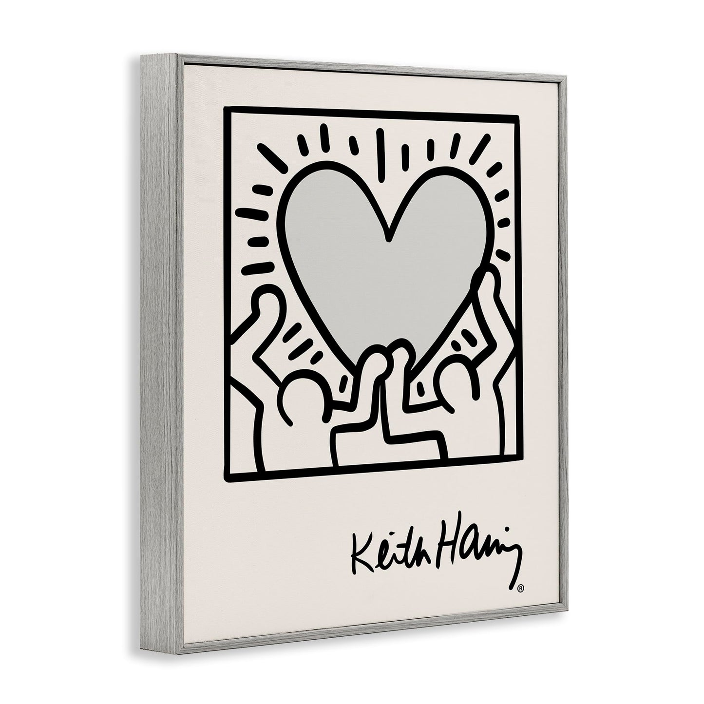 Stupell Industries Contemporary People Outline Heart Symbol Keith Haring, Design by Ros Ruseva, Black, 24 x 30