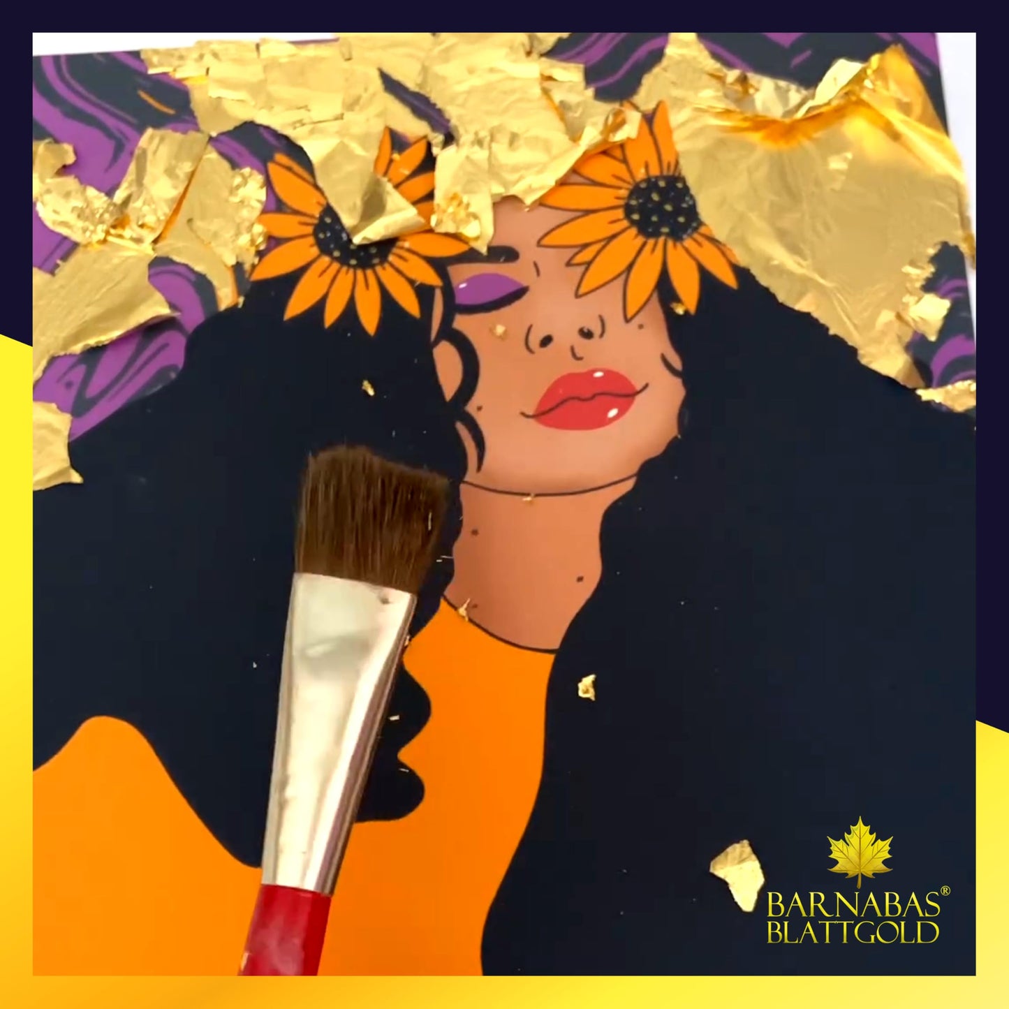 BARNABAS BLATTGOLD Gold Leaf - 23K Real Gold [25 Sheets, 3.4 inches] - Transfer Patent for Painting, Arts and Crafts