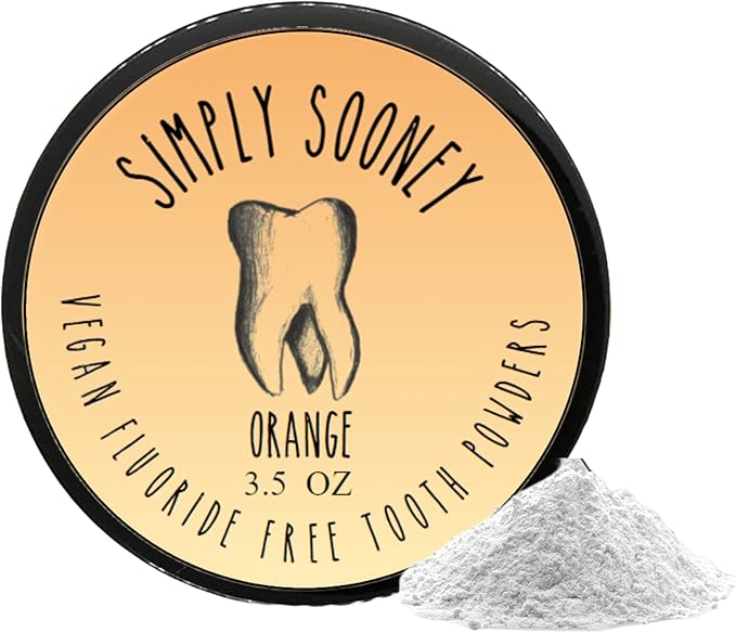 Zero Waste Paper Bag Kid Safe Orange Organic Vegan Fluoride Free Remineralizing Tooth Powder - Ships Without Any Plastic
