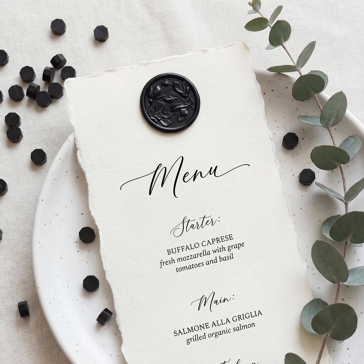 UNIQOOO 540 Pcs Black Sealing Wax Beads Nuggets for Wax Seal Stamp, Great for Embellishment of Card Envelope, Wedding Invitation, Wine Package, Gift Wrapping