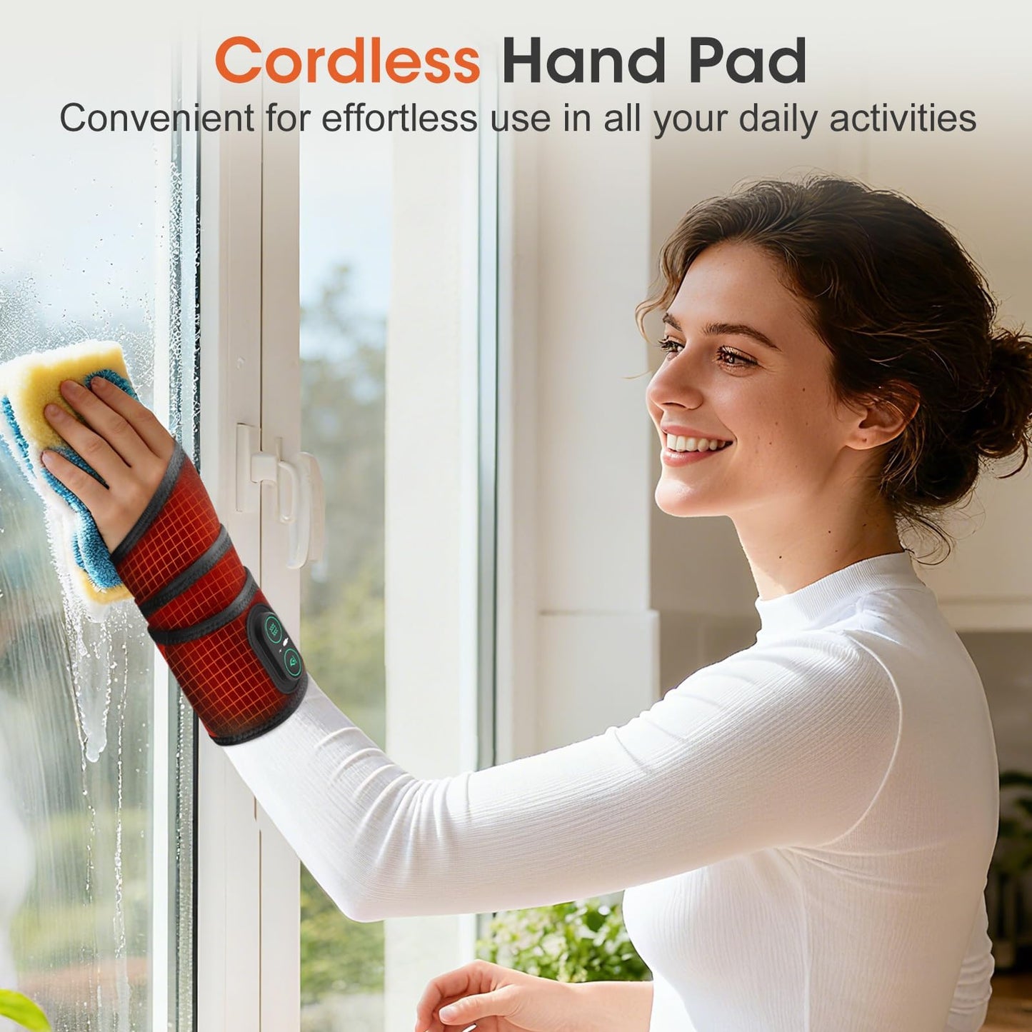Cordless Wrist Heating Pad for Pain Relief, Rechargeable Wrist Massager for Carpal Tunnel,Heated Wrist Wrap for Arthritis Wrist Pain,Black