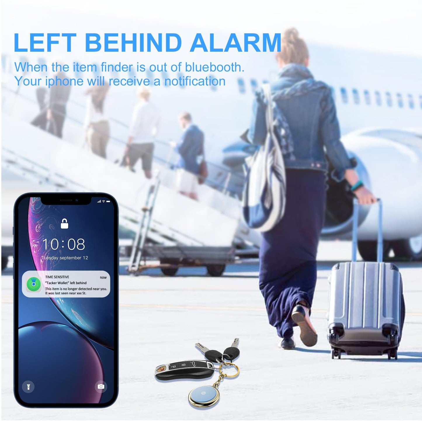 Air Tag Tracker Works with Apple Find My(iOS Only) (Light Blue)