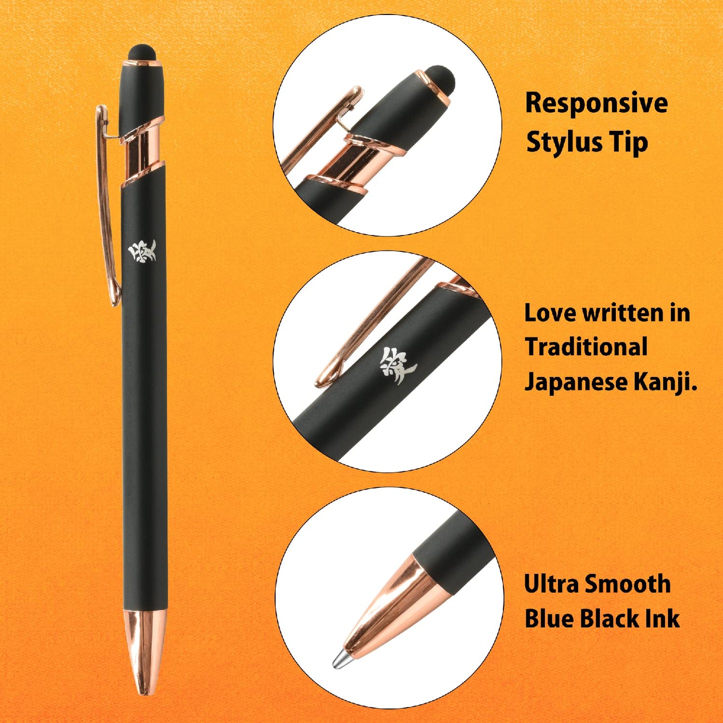 ZENTO Signature Model Silver Ballpoint Pen 0.38mm Ink Color Black UBZH38.26 With Original Stylus Ballpoint Touch Pen