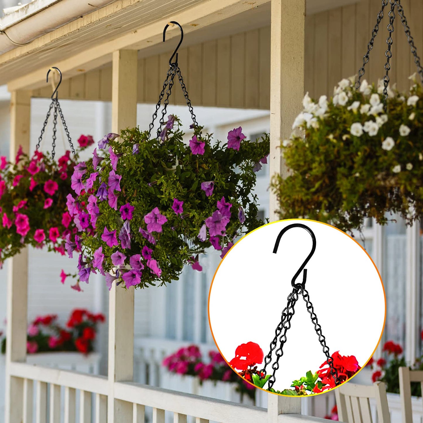 TAORISH 12 Pack 9.5 Inch Hanging Chain for Bird Feeders, Planters, Lanterns, Wind Chimes, Billboards, Chalkboards and Ornaments (Black)