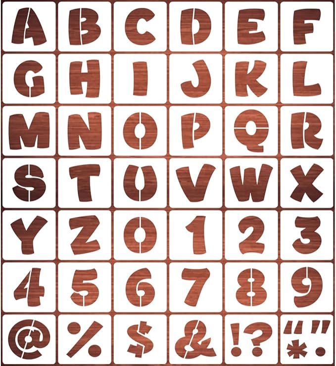 REOLAN 1.25 Inch Letter Stencils for Painting - 42 Pack Alphabet Letter and Number Stencil Templates with Signs for Painting, Reusable Letters and Numbers Stencils for Chalkboard Wood Signs & Wall Art