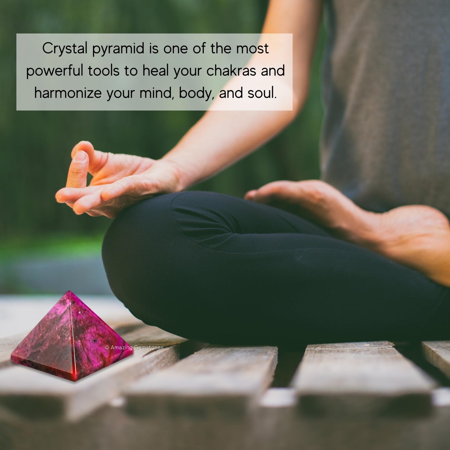Amazing Gemstone Cobalt Calcite Pyramid Crystal Healing Stones - 1" Great Pyramid Figurine of Natural Stone Pyramid for Meditation, Reiki, Chakra Balancing and Crystal Pyramids Grid