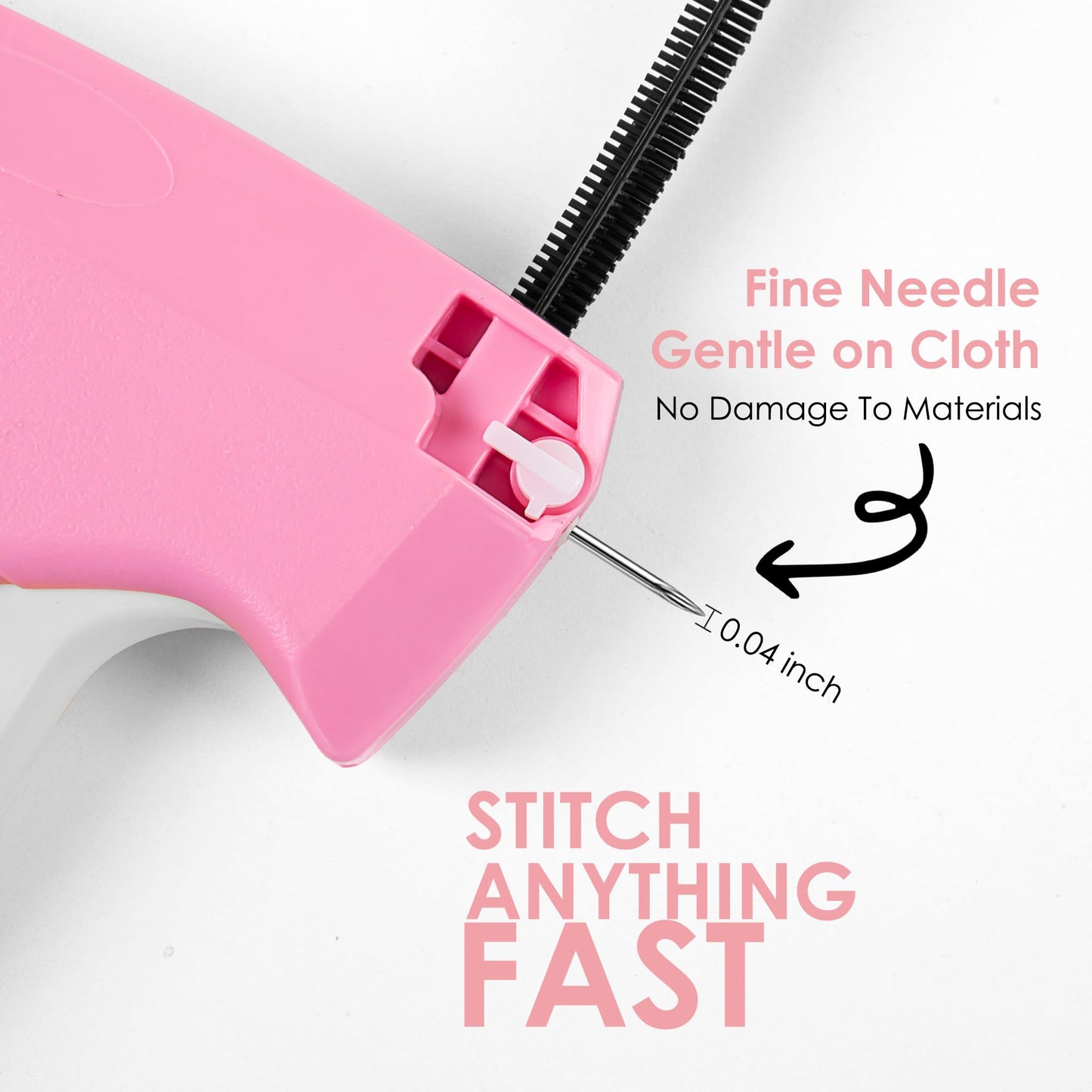 Stitch Gun for Clothes - Handheld Stitch Gun Quick Clothing Fixer - Tagging Gun - Includes 6 Needle, 1000 Black Fasteners & 1000 White Fasteners