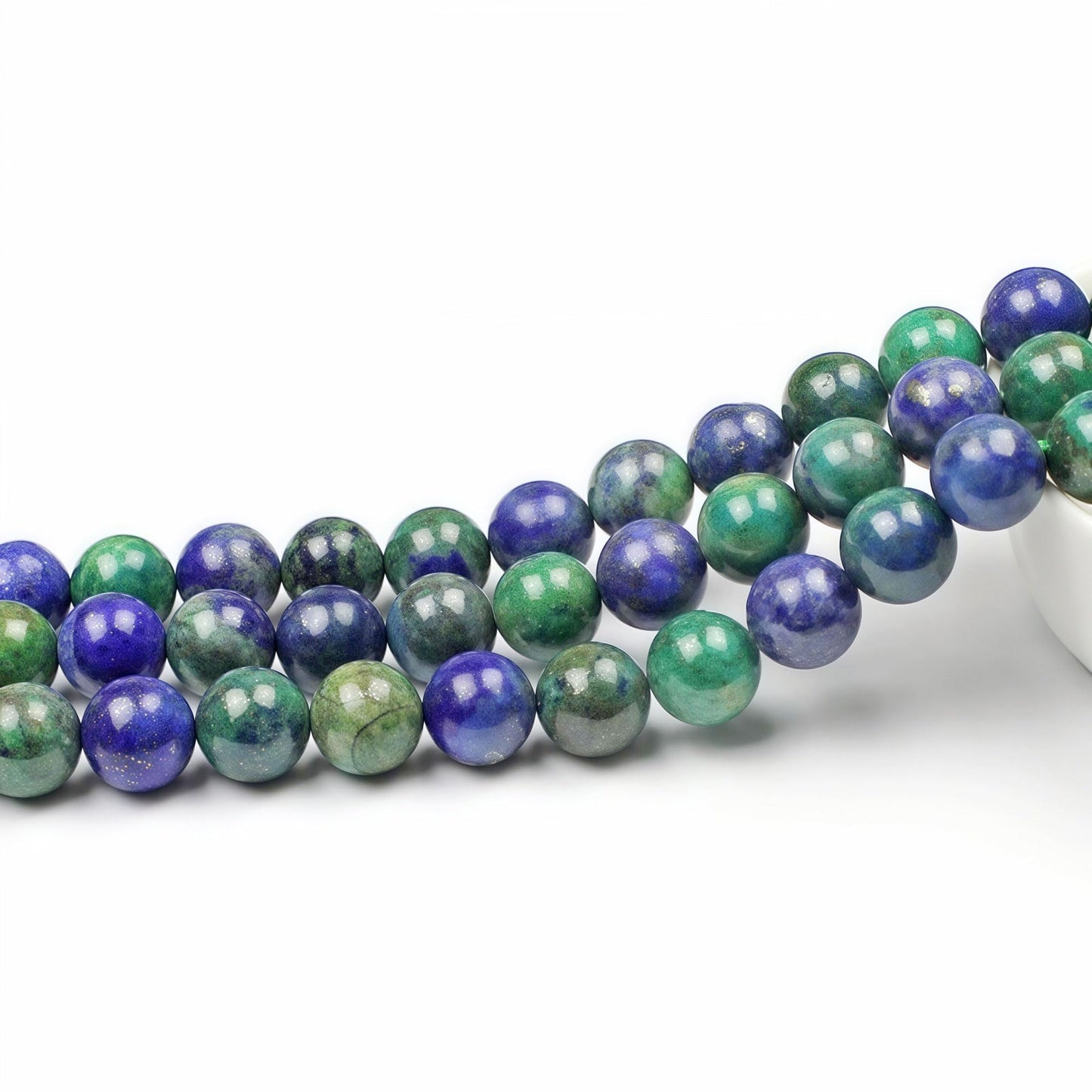 MJDCB 5A Natural Phoenix Lapis Lazuli Round Loose Beads for Jewelry Making DIY Bracelet Necklace 15'' (10mm)