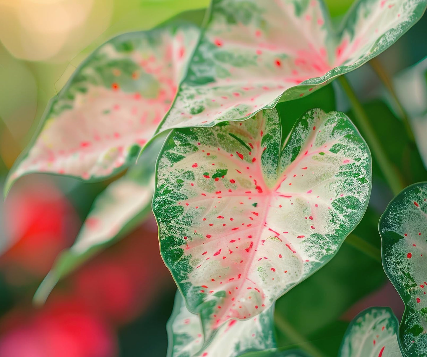 Gingerland Caladium Bulbs for Planting - Perennial Hosta, Elephant Ears, Fancy (6 Bulbs)