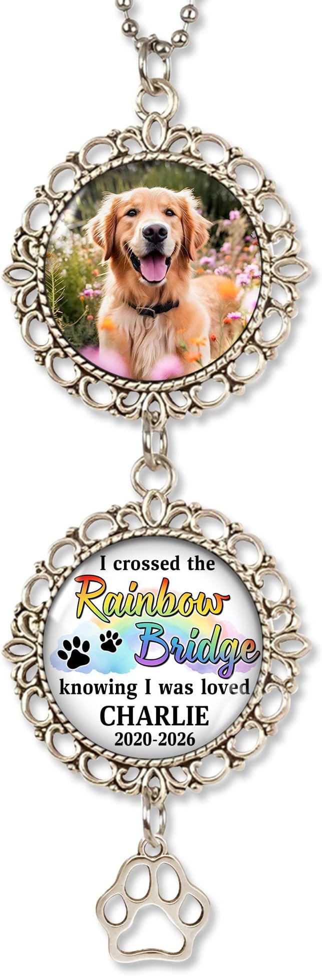 Hyturtle Personalized Pet Memorial Car Hanging Ornament - Custom Photo Pet Memorial Gifts Rearview Mirror Hanging Accessories - Loss of Cat Sympathy Gift - Pet Memorial Gifts for Cats