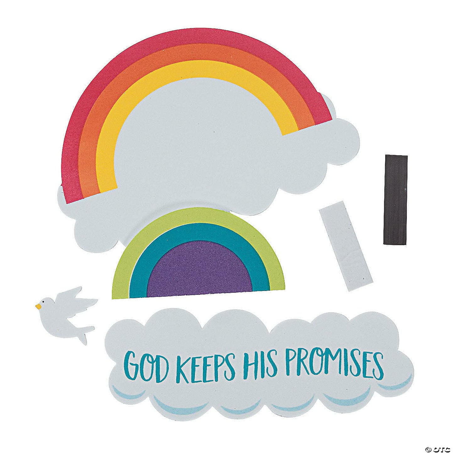 Fun Express Rainbow Magnet Craft Kit for Kids - Creative DIY Crafting with God Keeps His Promises Theme Perfect for Group -Activities - Home Fun Projects - Ideal for VBS - 12 Pieces