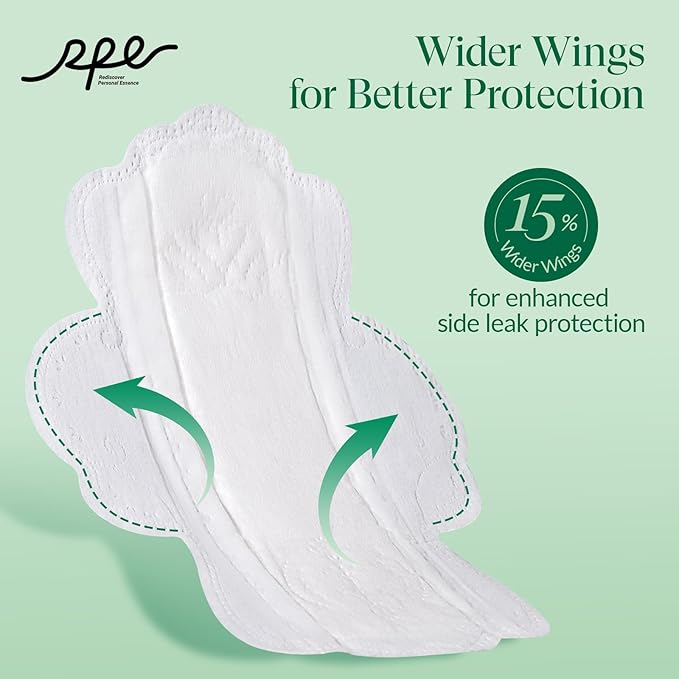 100% Organic Pads for Women, Ultra Thin Feminine Pads with Wings, Unscented Period Pads, Regular Absorbency Sanitary Pads, Organic Cotton Pads Menstrual (Regular, Size 3, 108 Count)