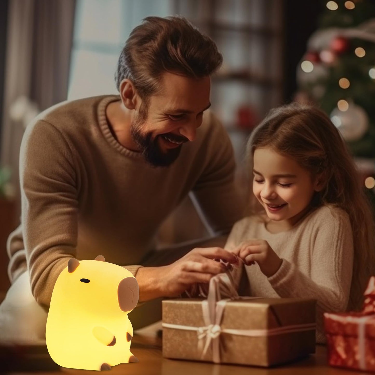 YuanDian Capybara Night Light - Adorable Silicone Lamp for Kids, Babies, Adults | Cute Capybara Gift, Nursery Bedroom Decor