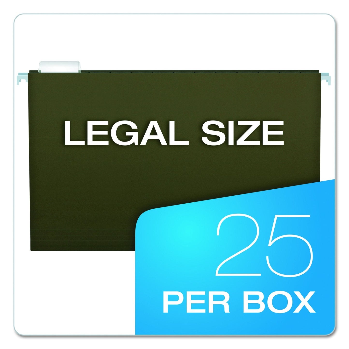 Pendaflex Recycled Hanging Folders, Legal Size, Standard Green, 1/5 Cut, 25/BX (81622)