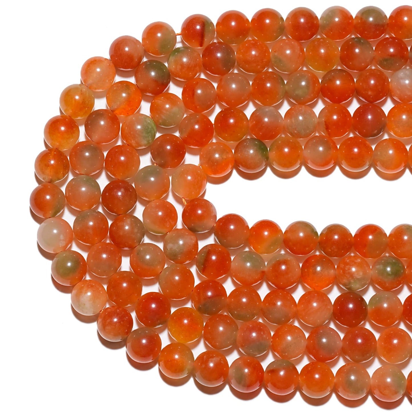 10mm Natural Peacock Agate Chalcedony Gemstone Beads Polished Round Smooth Stone Beads for Bracelets Jewelry Making 15inch Loose Beads