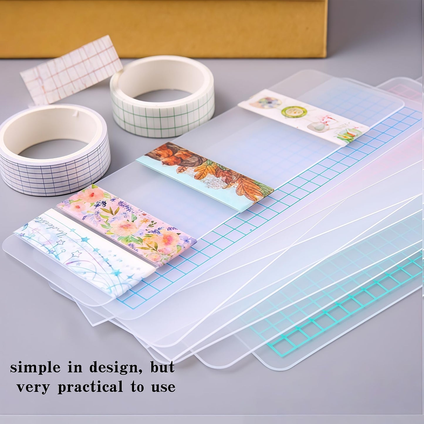 APZDFGIFCD 50Pcs Washi Cards, Storage Bookmark Washi Tape Plastic Blank Board Separate for Scrapbooking, Art Crafts, Display, Travel Journal,Office School Supplies,15cm x 5cm