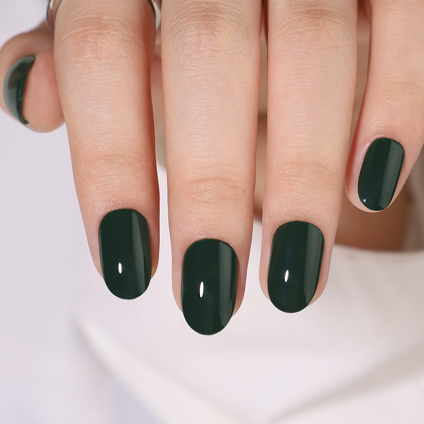 Green Press On Nails Short - RTKHFZE Soft Gel Press on Nails Almond Short Oval Fake Nails with Nails Glue,Fit Perfecty,Reusable Stick on Nails in 16 Sizes - 32Pcs Gel False Nails Kit