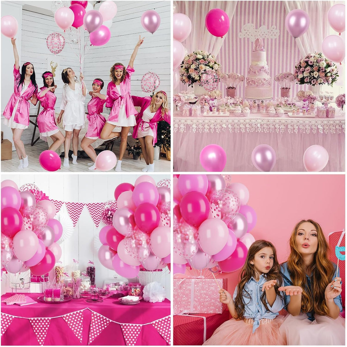 Pastel Pink Confetti Birthday Balloon Kit